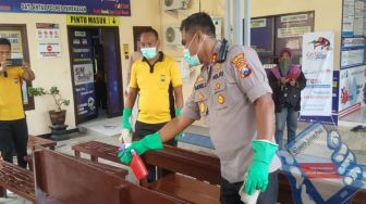 Antisipasi Corona, Polres Pamekasan Lakukan SterilisasiDibeberapa Kawasan