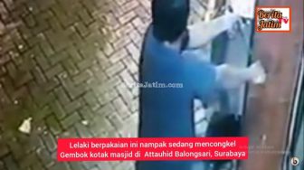 Beraksi saat Wabah Corona, Maling Terekam CCTV Bobol Kotak Amal di Masjid