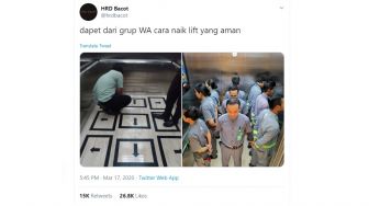 Aksi Kreatif Warga +62, Social Distancing Naik Lift Dibikin Parodi Kocak