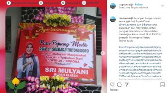 Kirim Karangan Bunga untuk Tenaga Medis, Bupati Klaten Justru Panen Kecaman