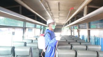 Tiga Terminal Bus AKAP di Banten Jadi Sasaran Penyemprotan Disinfektan