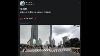 Sebelum dan Sesudah Wabah Corona, Deretan Potret Jakarta Ini Viral