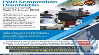 Berikut Rute Penyemprotan Disinfektan Serentak di Kota Mojokerto