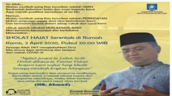 Gubernur Ajak Salat Hajat di Rumah Masing-masing