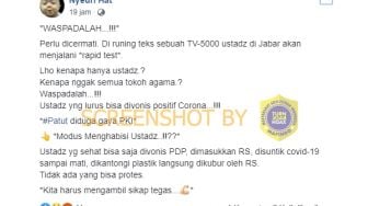 CEK FAKTA: Benarkah Rapid Test untuk Ustaz, Disuntik Corona Sampai Mati?