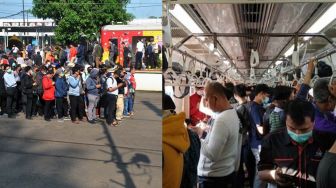 Membludaknya Penumpang KRL saat PSBB Jakarta