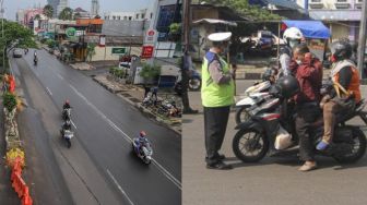 Suasana Hari Pertama Penerapan PSBB di Depok