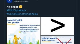 Blunder Bahas RUU Ciptaker, Admin Twitter Kemenko Perekonomian Dihujat