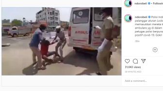 Viral Video Polisi India Jebak Warga Bandel Pakai Ambulans Covid-19