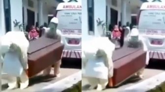 Petugas Medis  Tak Kuat Angkat Peti Jenazah, Diduga Kelelahan