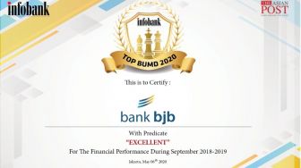 Bank BJB Dinobatkan sebagai BUMD Terbaik Tahun 2020