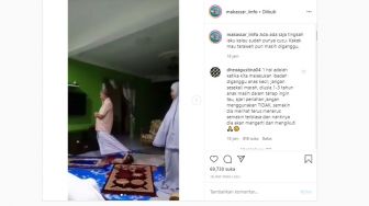 Gemas! Bocah Masuk Sarung Imam, Salat Tarawih Bubar, Videonya Viral