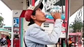 Aksi Debus Minum Pertalite Bikin Petugas SPBU Kaget, Ini Fakta Sebenarnya