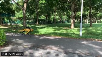 Mantul! Singapura Gunakan Robot Anjing Bantu Jaga Jarak Sosial