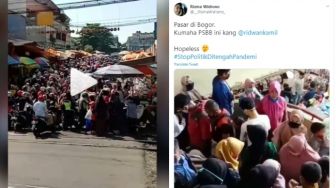 Viral Pasar Penuh Sesak Jelang Lebaran saat PSBB, Publik: Kasihan Tim Medis