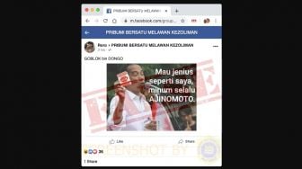 CEK FAKTA: Foto Jokowi 'Mau Jenius Seperti Saya, Minum Ajinomoto' Benarkah?