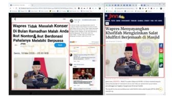 CEK FAKTA: Benarkah Wapres Sebut Nonton Konser Pahalanya Melebihi Puasa?