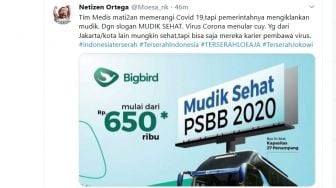 Beredar Promosi Mudik Sehat Blue Bird di Twitter, Tujuan Jateng dan Jatim