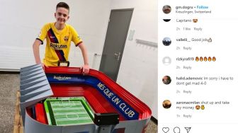 Mantap, Fans Cilik Barcelona Ini Sukses Bikin Miniatur Camp Nou