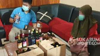 Razia di Malam Takbiran, Polisi Sita Puluhan Botol Miras di Sukabumi