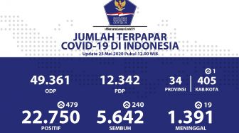 Lebaran Kedua, Pasien Sembuh COVID-19 Tambah 475, Jadi 5.642 Orang