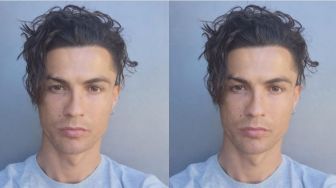 Cristiano Ronaldo Foto Selfie dengan Rambut Poni Samping, Netizen: Alay