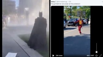 Viral 'Batman' dan 'Joker' Muncul di Demo Kematian George Floyd