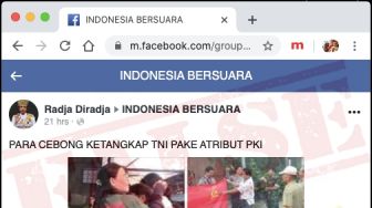 CEK FAKTA: Benarkah Foto Bernarasi 'Para Cebong Beratribut PKI Ditangkap'?