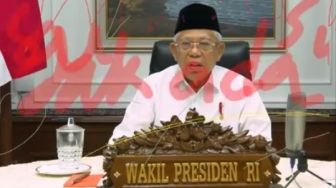 Hadiri Webinar UIN Malang, 'Wajah' Wapres Ma'ruf Dicorat-Coret Tinta Merah