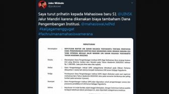 Protes UIN Sunan Kalijaga Trending, Akun Twitter Jookoowi Turut Prihatin