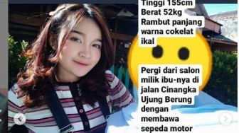 Hilang, Gadis Cantik Bandung Syifa Aafiyah Tinggalkan Rumah 3 Juni