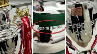 Viral Video Trofi Liga Inggris 2019/2020 Terpahat Nama Liverpool