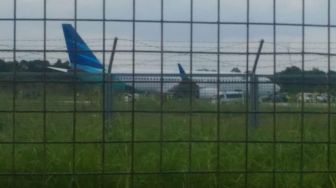 Garuda Indonesia Tergelincir di Banjarmasin karena Pecah Ban