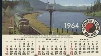 Viral Kalender Tahun 1964 Sama dengan 2020, Tanggal Merah Jadi Sorotan