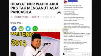 CEK FAKTA: Benarkah Hidayat Nur Wahid Akui PKS Tak Menganut Asas Pancasila?