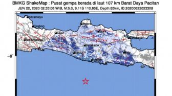 Gempa Magnitudo 5,0 Terjadi di Pacitan, Dini Hari Tadi