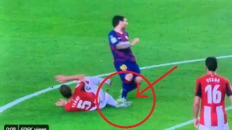 Lionel Messi Terciduk Injak Kaki Pemain Athletic Bilbao, Ini Bukti Videonya