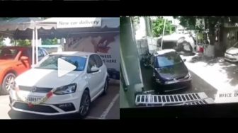 Disambut Tepuk Tangan, Mobil Baru Keluar Dealer Terguling, Cek Garansi?