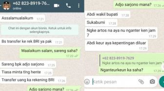 Heboh! Beredar Chat Wabup Sukabumi Minta Warga Transfer Uang