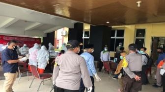 Tahanan di Polsek Benai Positif Covid-19, Polres Kuansing Gelar Swab Massal