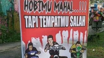 Sindir Pembalap Liar, Poster "Hobi Kami Mahal" dari Polisi Ini Picu Respons Kocak