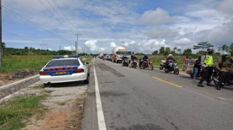 Tabrakan Beruntun di Desa Kurau Kabupaten Bangka Tengah Timbul Kemacetan