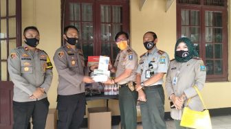 Polres Serang Kota Terima Bantuan Masker, dari BPBD Kabupaten Serang