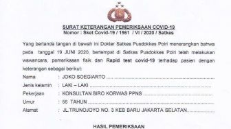 Usai Surat Jalan, Kini Skandal Surat Covid-19 Buronan Djoko Tjandra Beredar