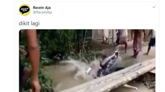 Tinggal di Ujung Malah Nyebur, Viral Video Pemotor Buat Warganet Geregetan