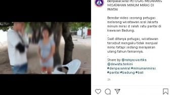 Viral Video Petugas Tegur Wisatawan di Pantai Gegara Bawa Miras