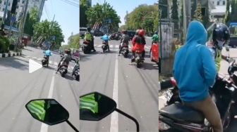 Ngakak Lur! Sudah Pede Pasang Gaya Balap, Pemotor Dapat Kejutan dari Polisi