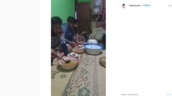 Viral! Terlalu Jaim saat Makan Bareng, Lauk Sepanci Malah Tumpah Sia-sia