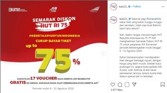 Promo Tiket Kereta Sambut Kemerdekaan Ke-75