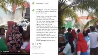 Istri Tua Kirim Buldoser Robohkan Rumah Istri Muda di Sumut, Videonya Viral